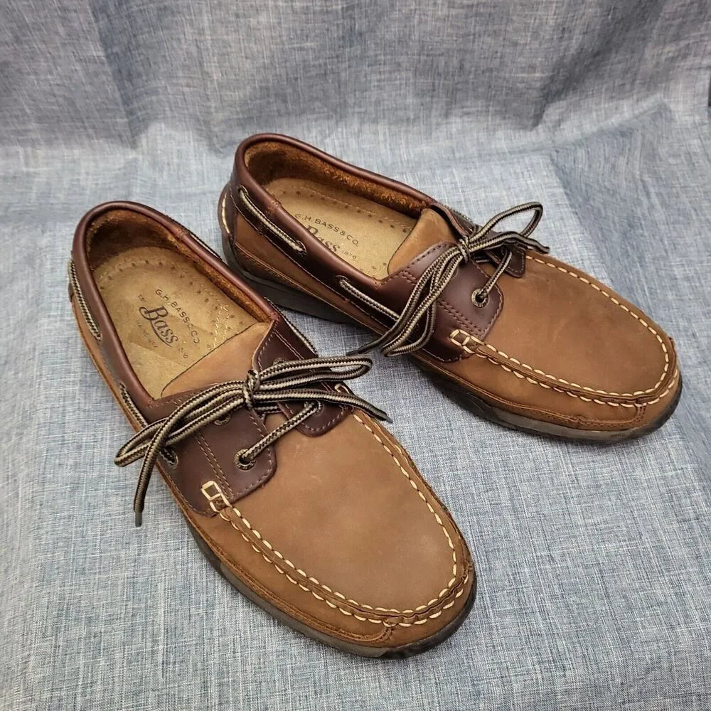 G.H. Bass Lewis Deck Shoe  Docksiders Two-Tone Brown Men's 9M